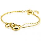 ZINZI vergoldetes Silber Multi-Look-Armband mit drei miteinander verbundenen organischen Formen, 17-20 cm ZIA2671