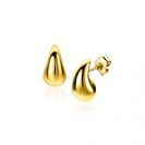 11mm ZINZI vergoldete Silber Ohrstecker in organischer Tropfenform ZIO2636G