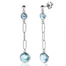 ZINZI zlv. oorstekers lang met blauw tinten zirc.