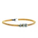 ZINZI silbernes Armband gelb vergoldet  weiß 60mm Durchmesser ZIA839G
