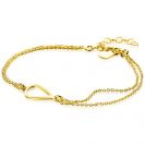 ZINZI vergoldetes Silber Multi-Look-Armband mit offener Tropfenform 17-19cm ZIA-BF111