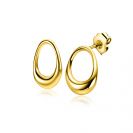 17mm ZINZI Vergoldete Silberne Ohrstecker, offen, rund, in organischer Form ZIO2670G