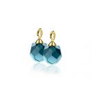 ZINZI zlv. creoolhangers gg.verg.met blauwe bead