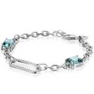 ZINZI zlv. armband met ovaal zirc. en petrol cz