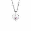 ZINZI zlv. hanger hart birthstones rozenkwarts cz.