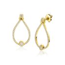 ZINZI zlv. oorstekers gg.verg. ovaal open zirconia's