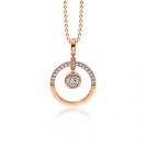 ZINZI silberner Anhänger rosé vergoldet offen rund weiß 18mm ZIH1813R