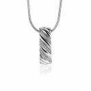 ZINZI silberner rechteckiger Anhänger mit Twisted-Effekt und weißen Zirkonias 20mm ZIH2244