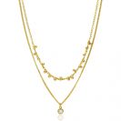 ZINZI zlv. 2x collier gg.verg. grmt+cz. en bolletjes