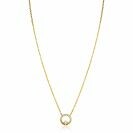 ZINZI zlv. collier gg.verg.open rondje met zirconia's