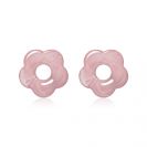 ZINZI oorbedels bloem 26mm roze kunststof