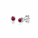 ZINZI zlv. oorknopjes birthstones robijn cz