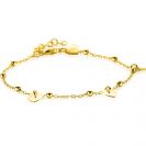ZINZI zlv. armband gg.verg. fant. met hartjes eraan
