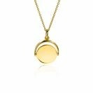 ZINZI silberner Anhänger 14K gelbvergoldet 27mm rund glänzend Plättchen 18mm ZIH2217G