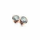 ZINZI silberne Ohrstecker rosé vergoldet rund  weiß ZIO322D