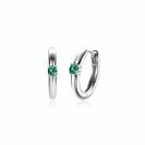 ZINZI zlv. oorringen birthstones smaragd cz