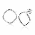ZINZI silberne trendy Ohrstecker 23mm quadratisch offen ZIO2094