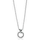 ZINZI silberne Kette rund überkreuz weiß 45cm ZIC1816