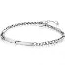 ZINZI silbernes Gourmet Armband 4mm breit mit Platte 18-21cm ZIA2271
