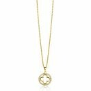 ZINZI vergoldete Silber Kette mit luxuriösem Kleeblattanhänger (15 mm) rundum besetzt mit weißen Zirkonia, 45-48 cm ZIC2617Y
