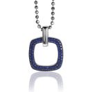 Zinzi silberner quadratischer Anhängerrblau ZIH1159B