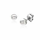 ZINZI silberne Ohrstecker 4mm weiß Perle ZIO1318