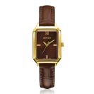 Zinzi Allure horloge 30mm gold w.plt bruin/leren band