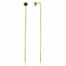 ZINZI zlv. doortrek oorsieraden gg.verg.met groen cz