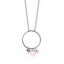 ZINZI silberne Kette Herz rund Stern rosa45cm ZIC1878