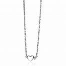 ZINZI silberne Kette mit Herzen Zirkonias/Silber 42-45cm ZIC2137