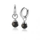 ZINZI silberne Ohrhänger schwarze Perle 6mm ZICH1749Z
