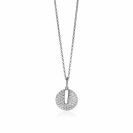 ZINZI silberne Kette 45cm mit Anhänger17mm rund  weiß ZIC1444