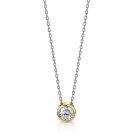 ZINZI silberne Kette mit Anhänger gelbvergoldet rund  weiß 40-45cm ZIC1775G