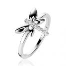 ZINZI silberner Ring Libelle weiß 12mm ZIR1887