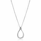 ZINZI zlv. collier druppelvorm hanger met zirconia's