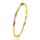 ZINZI zlv. bangle armband gg.verg. gedraaid 4mm