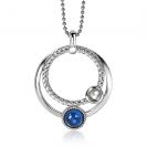 ZINZI silberner Anhänger rund Kreis blau 32mm ZIH1963