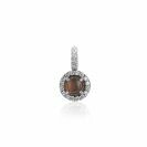 Zinzi silberner Anhänger braun Perle ZIH1039C