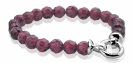Zinzi silberne Perlenarmband violett mit Verschluss 20cm ZIA401PB-S