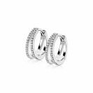 ZINZI silberne Kreolen 2 offen weiß 16x5mm ZIO1482