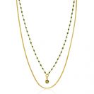 ZINZI zlv.2x collier gg.verg. grmt.en groene bolletjes