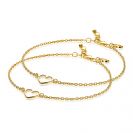 ZINZI 2er Set Silberarmbänder gelbvergoldet mit offenem Herz ZIA1420G-SET