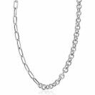 ZINZI zlv. collier half jass/paperclip schakels 45cm