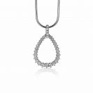 ZINZI silberner Luxus Anhänger 23mm offen Tropfenform weiße Zirkonias ZIH2123