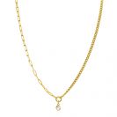 ZINZI zlv. collier gg.verg. papercl/grmt.schakel en zirc