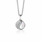 ZINZI zlv. hanger yin yang zirconia's parelmoer
