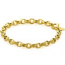 ZINZI vergoldetes breites Silberarmband (6 mm breit) mit luxuriösen Jasseron-Gliedern, glatt und graviert, 20 cm ZIA2638