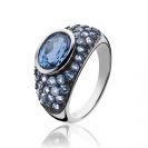 ZINZI silberner Ring blau ZIR1045B