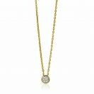 ZINZI silberne Kette 14K gelb vergoldet mit Anhänger rund 40-43cm ZIC1393Y
