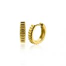 ZINZI silberne Luxus-Ohrringe extra 14K gelbgold gerippt 16mm ZIO2245